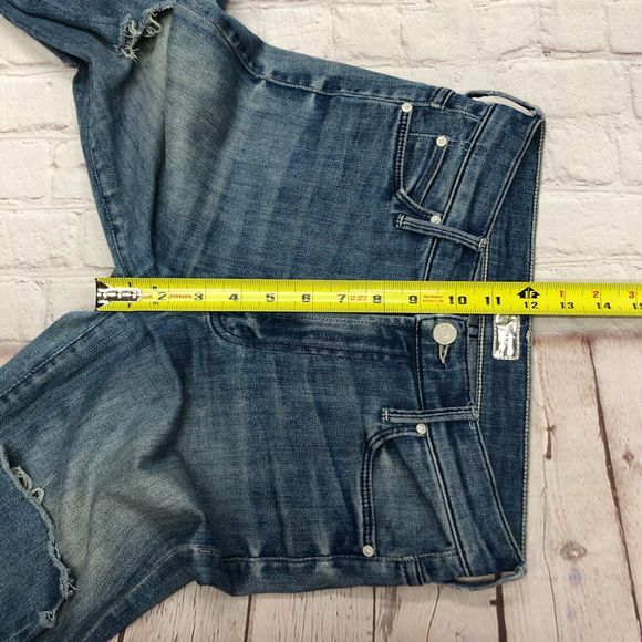 Mother Women Stunner Zip Ankle Step Fray Jeans Size 24 Blue Denim M120 -26 - Picture 5 of 16